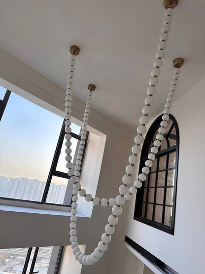 Modern Creative Pearl Necklace Acrylic Chandelier - Zelno Lighting