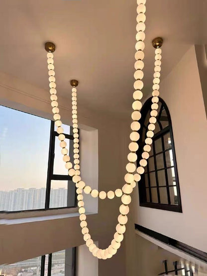 Modern Creative Pearl Necklace Acrylic Chandelier - Zelno Lighting