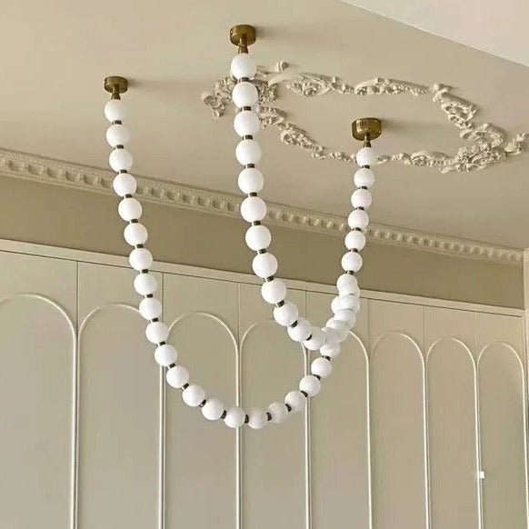Modern Creative Pearl Necklace Acrylic Chandelier - Zelno Lighting