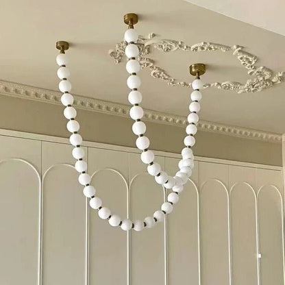 Modern Creative Pearl Necklace Acrylic Chandelier - Zelno Lighting