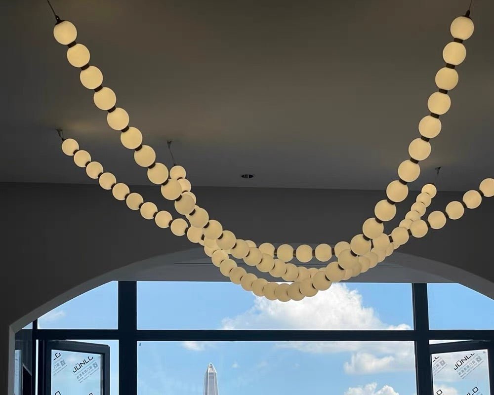 Modern Creative Pearl Necklace Acrylic Chandelier - Zelno Lighting