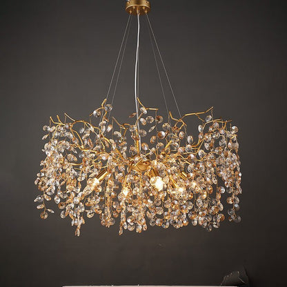Modern Crystal Branch Chandelier for Foyer Entryway 1.5"D - Zelno Lighting