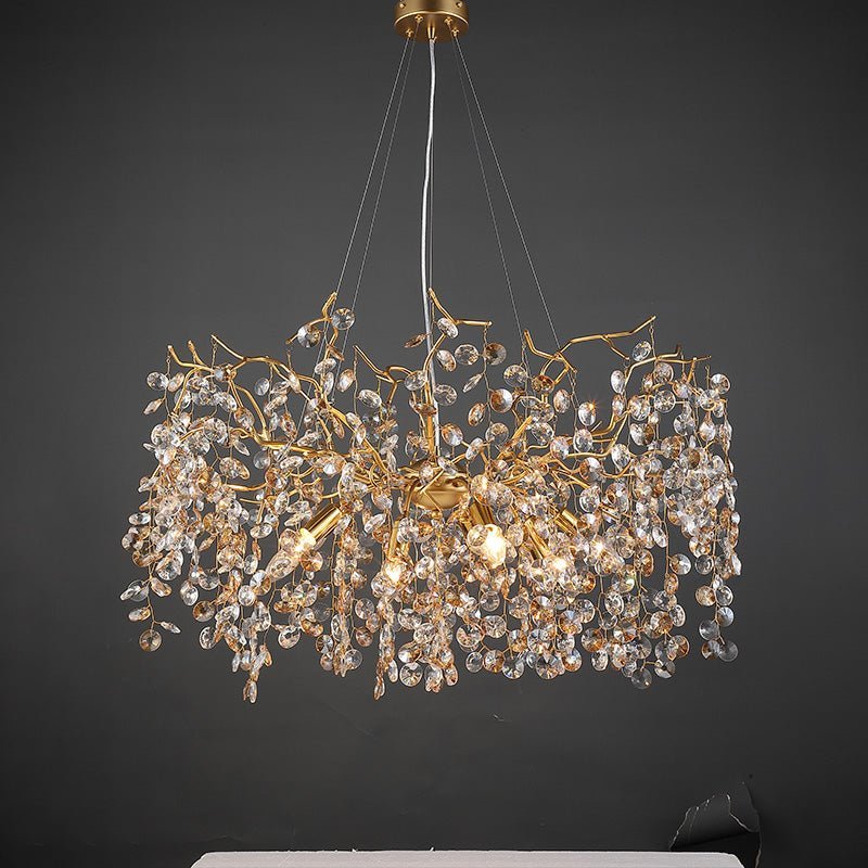 Modern Crystal Branch Chandelier for Foyer Entryway 1.5"D - Zelno Lighting