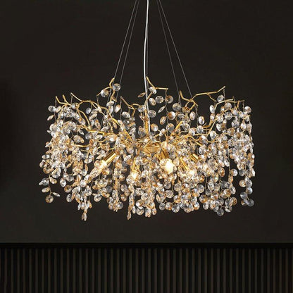 Modern Crystal Branch Chandelier for Foyer Entryway 1.5"D - Zelno Lighting