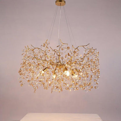 Modern Crystal Branch Chandelier for Foyer Entryway 1.5"D - Zelno Lighting