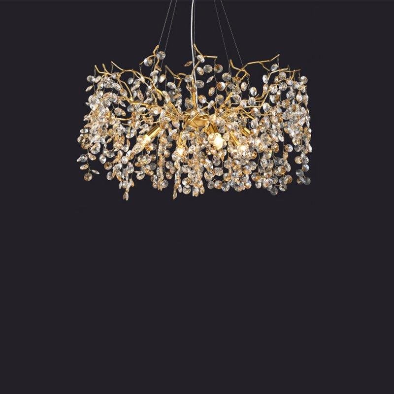 Modern Crystal Branch Chandelier for Foyer Entryway 1.5"D - Zelno Lighting