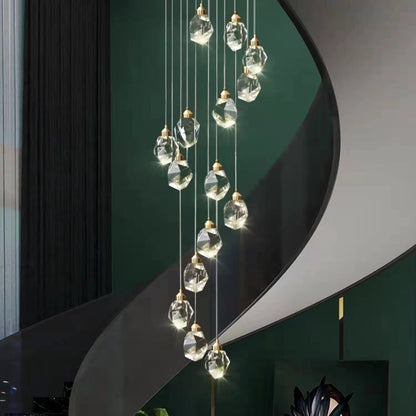 Modern Crystal Chandelier Foyer Living Room Droplight Hall Decoration Lights - Zelno Lighting