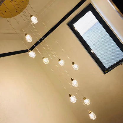 Modern Crystal Chandelier Foyer Living Room Droplight Hall Decoration Lights - Zelno Lighting