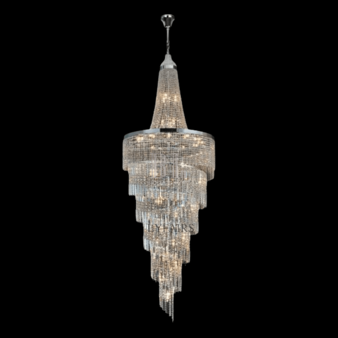 Modern Crystal Tassel Chandelier for Foyer/Staircase - Zelno Lighting