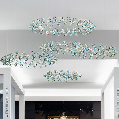 Modern Design Crystal Chandelier with Floral Crown Shape - Zelno Lighting