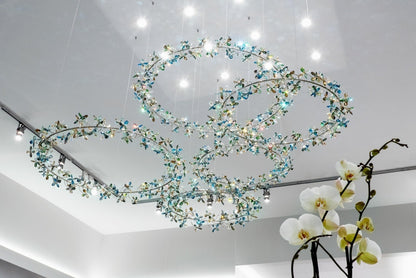 Modern Design Crystal Chandelier with Floral Crown Shape - Zelno Lighting