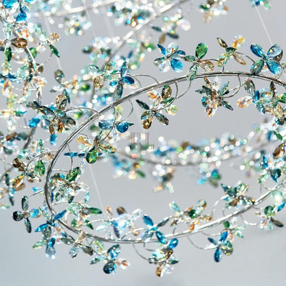 Modern Design Crystal Chandelier with Floral Crown Shape - Zelno Lighting
