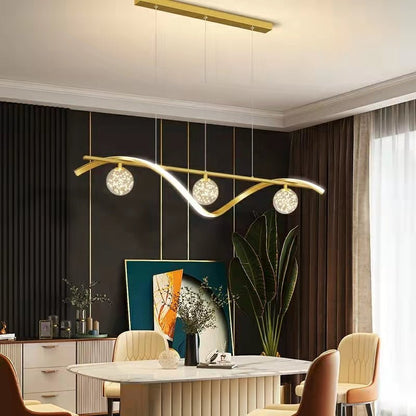 Modern Dining Room Chandelier Concise Style Glass Ball Starlight Ceiling Lamp Luxury Bar Counter Light - Zelno Lighting