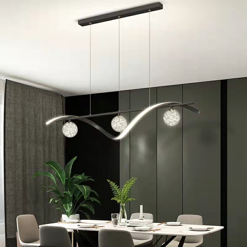 Modern Dining Room Chandelier Concise Style Glass Ball Starlight Ceiling Lamp Luxury Bar Counter Light - Zelno Lighting