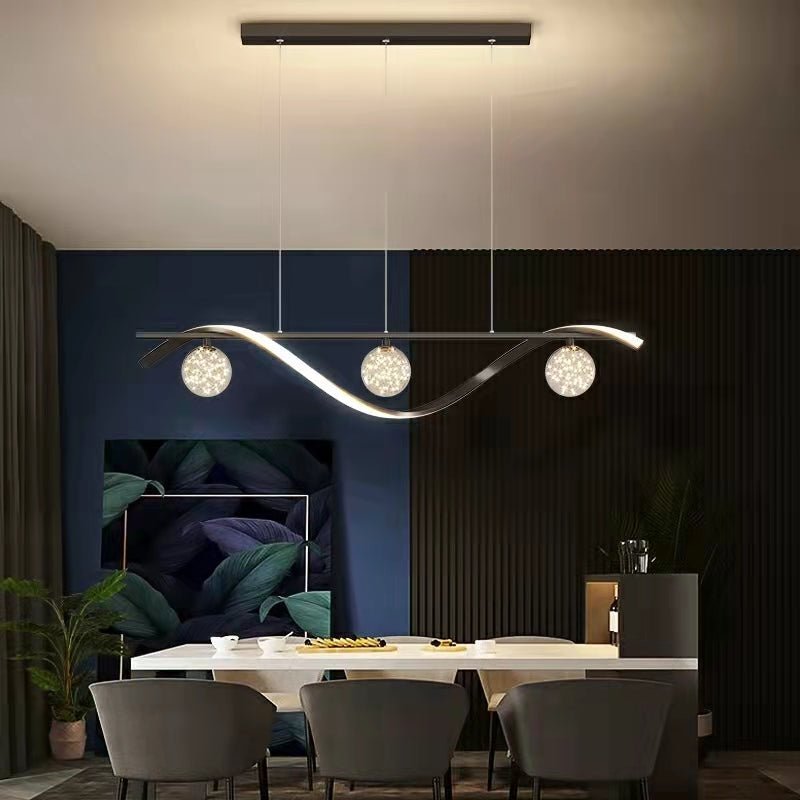 Modern Dining Room Chandelier Concise Style Glass Ball Starlight Ceiling Lamp Luxury Bar Counter Light - Zelno Lighting