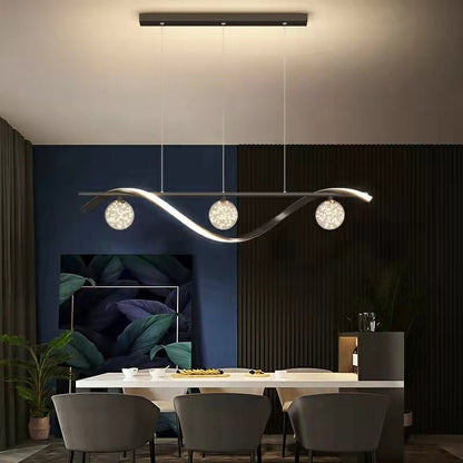 Modern Dining Room Chandelier Concise Style Glass Ball Starlight Ceiling Lamp Luxury Bar Counter Light - Zelno Lighting