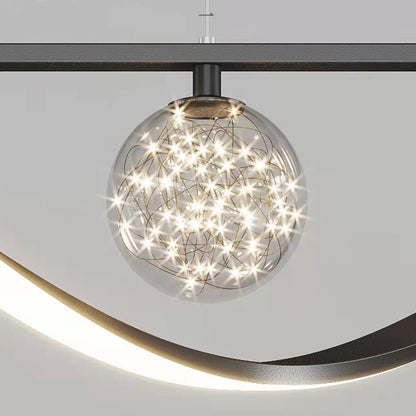 Modern Dining Room Chandelier Concise Style Glass Ball Starlight Ceiling Lamp Luxury Bar Counter Light - Zelno Lighting