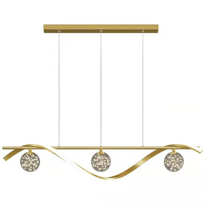 Modern Dining Room Chandelier Concise Style Glass Ball Starlight Ceiling Lamp Luxury Bar Counter Light - Zelno Lighting