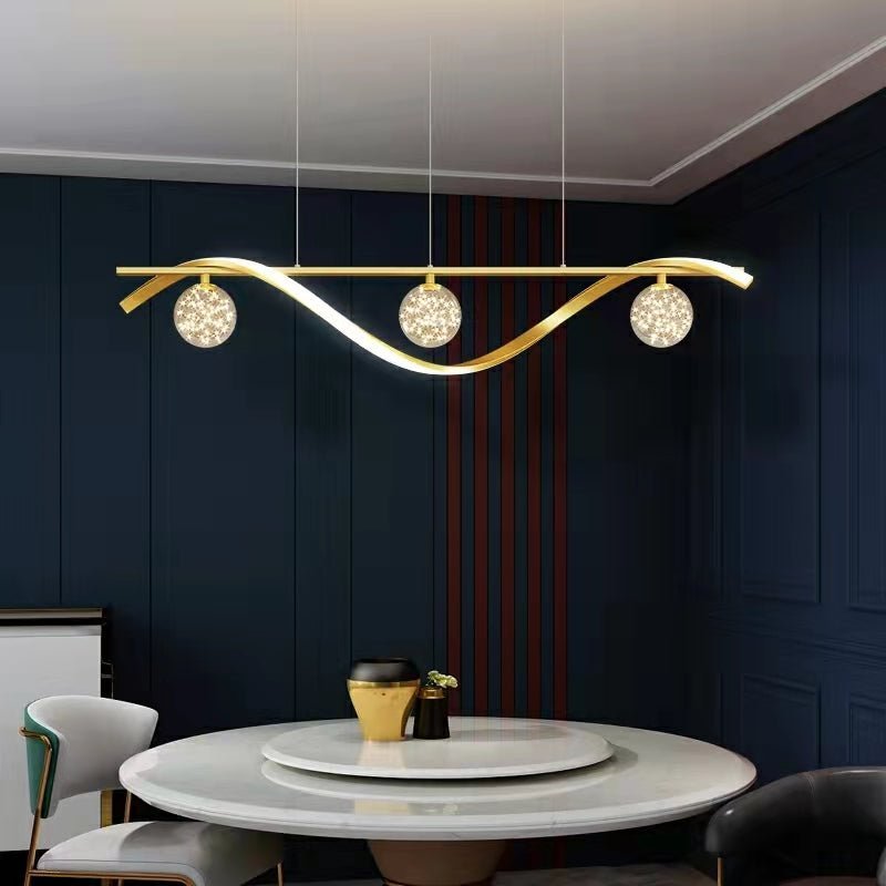 Modern Dining Room Chandelier Concise Style Glass Ball Starlight Ceiling Lamp Luxury Bar Counter Light - Zelno Lighting