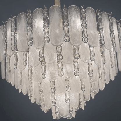 Modern Feather Crystal Chandelier in Chrome/Gold Finish for High/Low-ceiling - Zelno Lighting