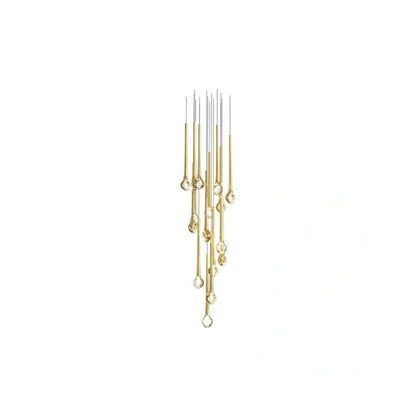 Modern Floating Long Gold Pendant Celing Chandelier for Living Room/High-ceiling - Zelno Lighting