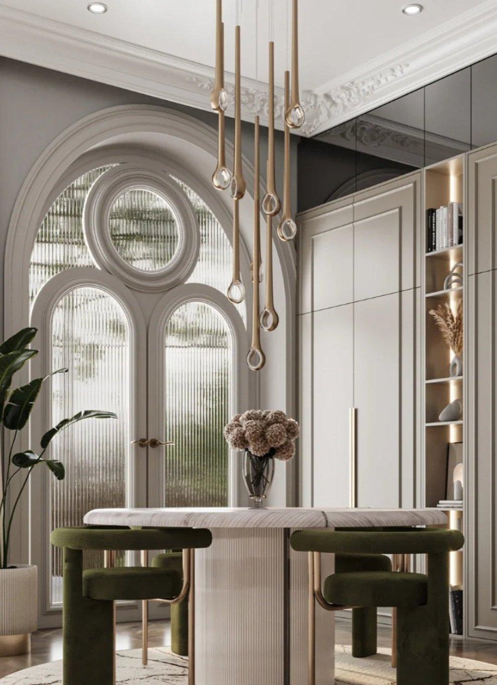 Modern Floating Long Gold Pendant Celing Chandelier for Living Room/High-ceiling - Zelno Lighting