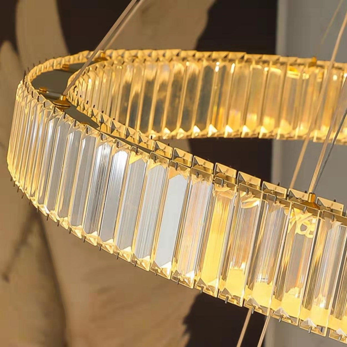 Modern Front Entryway Chandelier 3/4/5/6/7 Rings Crystal Gold/ Chrome Finish Ceiling Lamp - Zelno Lighting