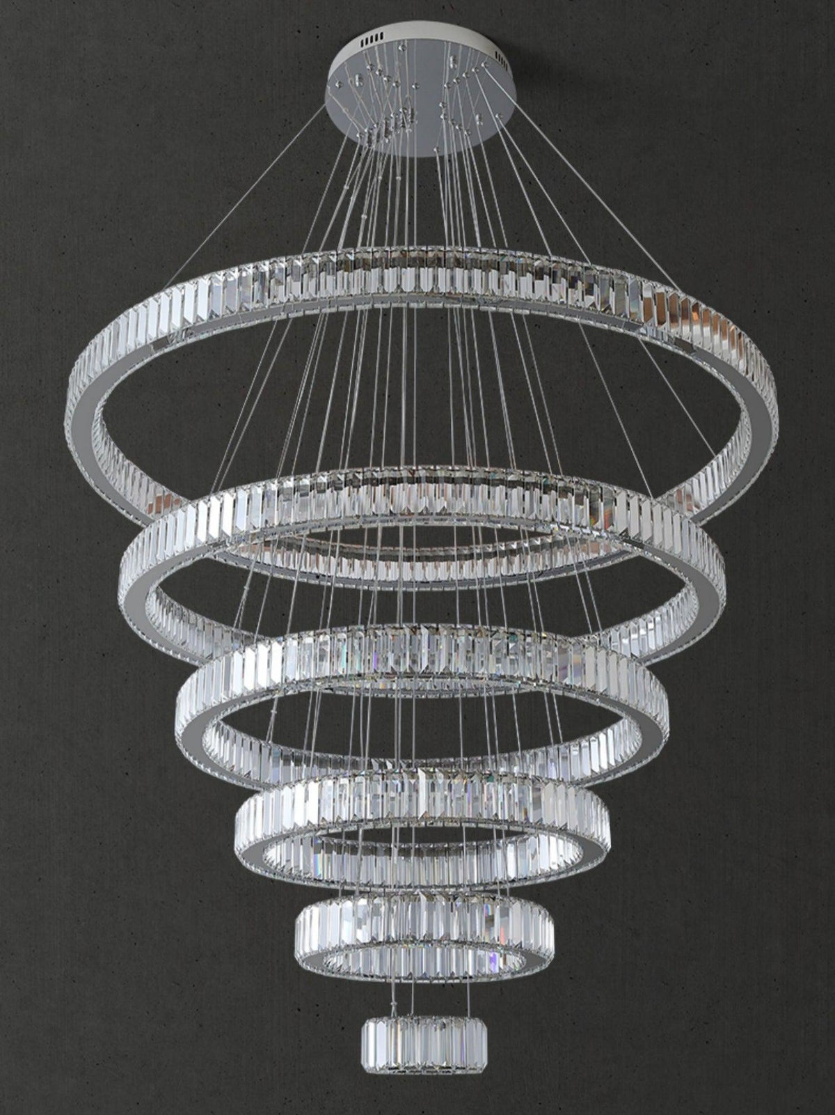 Modern Front Entryway Chandelier 3/4/5/6/7 Rings Crystal Gold/ Chrome Finish Ceiling Lamp - Zelno Lighting