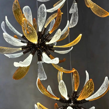 Modern Glass Firework Cluster Chandelier for Living Room/High Ceiling/Staircase - Zelno Lighting