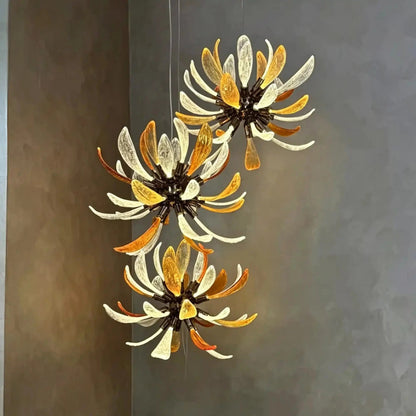 Modern Glass Firework Cluster Chandelier for Living Room/High Ceiling/Staircase - Zelno Lighting