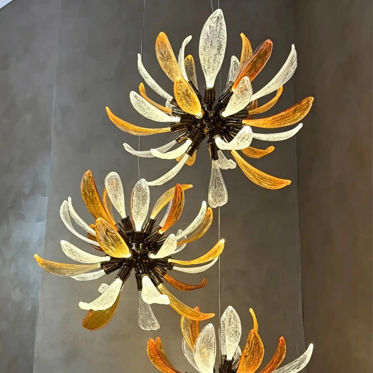 Modern Glass Firework Cluster Chandelier for Living Room/High Ceiling/Staircase - Zelno Lighting