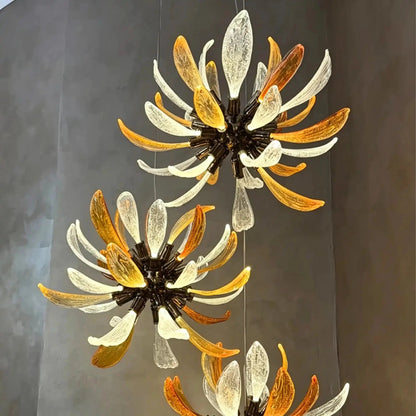 Modern Glass Firework Cluster Chandelier for Living Room/High Ceiling/Staircase - Zelno Lighting