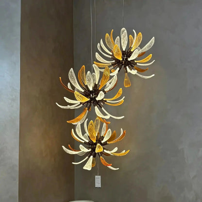 Modern Glass Firework Cluster Chandelier for Living Room/High Ceiling/Staircase - Zelno Lighting