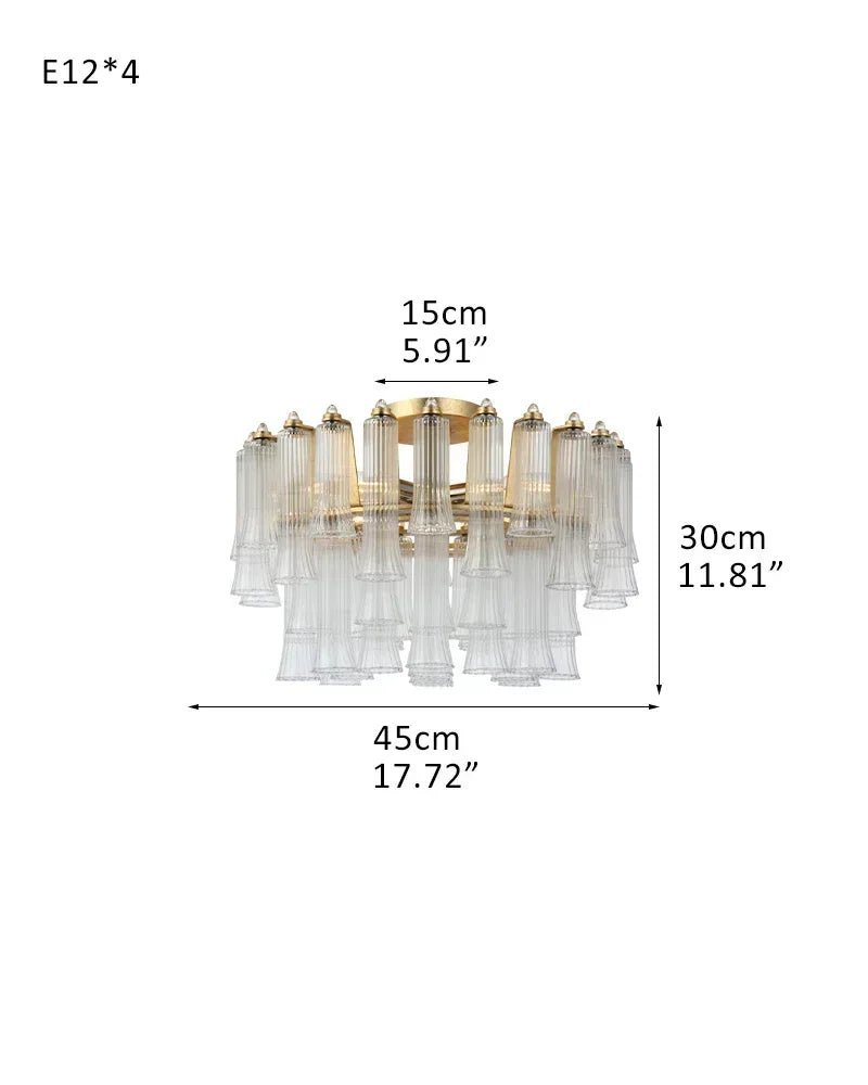 Modern Glass Rod Brass/Chrome Lorelei Waterfall Round Tiered Chandelier - Zelno