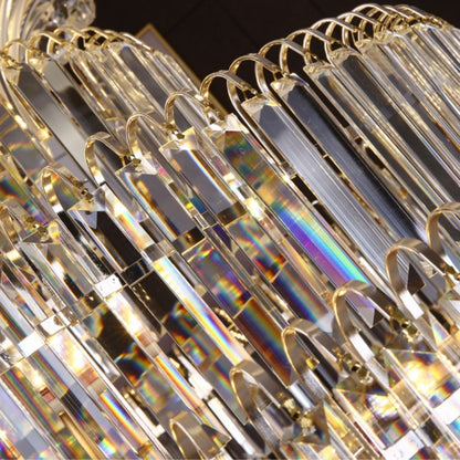 Modern Gold Foyer Extra Large Crystal Chandeliers Round Light Fixture For Hall Entrance - Zelno Lighting