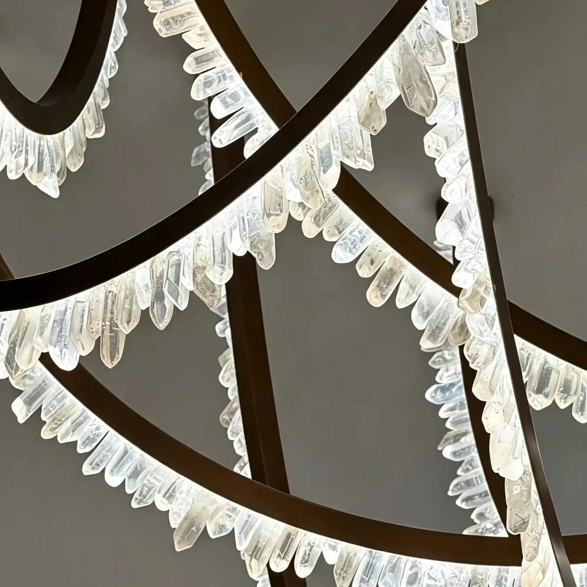 Modern High-End Curved Necklace Natural Crystal Ceiling Chandelier - Zelno Lighting