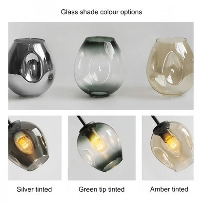 Modern Industrial Branch Chandelier with Multiple Glass Pendants Extra Large for Living or Dining Room - Zelno Lighting