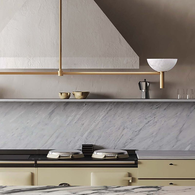 Modern Kitchen Island Pendant Light with Alabaster Shades, Linear Real Alabaster Pendant Lamp - Zelno