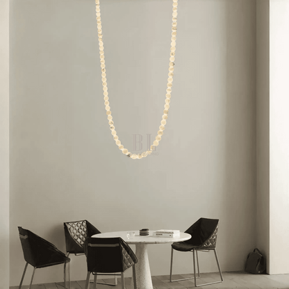 Modern LED Natural Alabaster Globes Beads Hanging Chandelier Indoor Lighting Fixture - Zelno Lighting