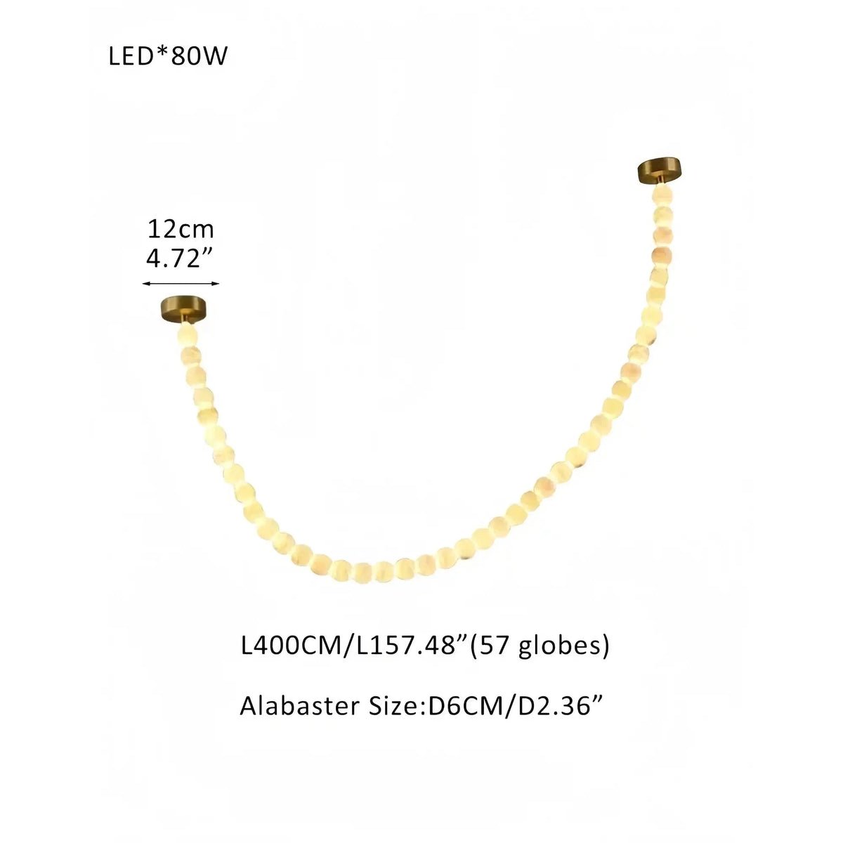 Modern LED Natural Alabaster Globes Beads Hanging Chandelier Indoor Lighting Fixture - Zelno Lighting