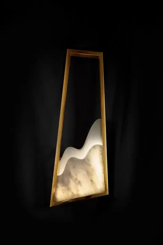 Modern Light Luxury Alabaster Chandelier in Gold Finish - Zelno Lighting