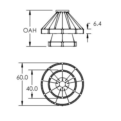 Modern Light Luxury Two-tier Glass Ring Chandelier - Zelno Lighting