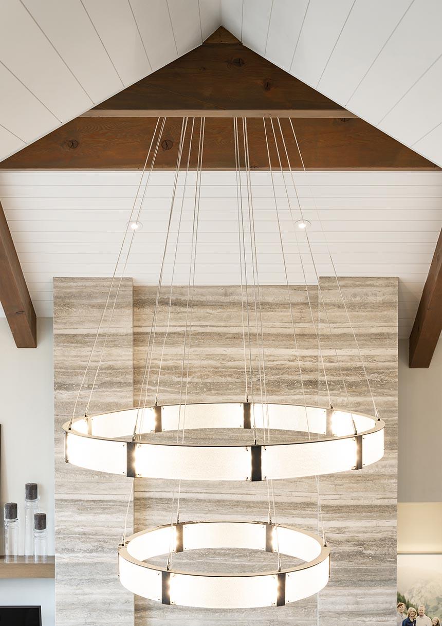 Modern Light Luxury Two-tier Glass Ring Chandelier - Zelno Lighting