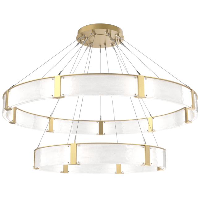 Modern Light Luxury Two-tier Glass Ring Chandelier - Zelno Lighting