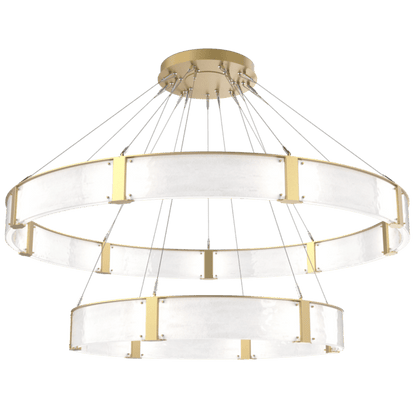 Modern Light Luxury Two-tier Glass Ring Chandelier - Zelno Lighting