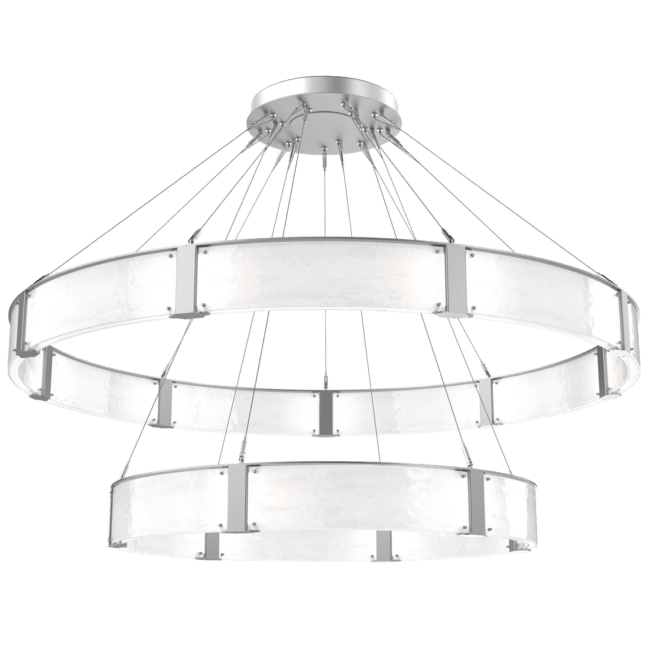 Modern Light Luxury Two-tier Glass Ring Chandelier - Zelno Lighting