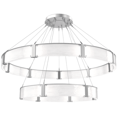 Modern Light Luxury Two-tier Glass Ring Chandelier - Zelno Lighting