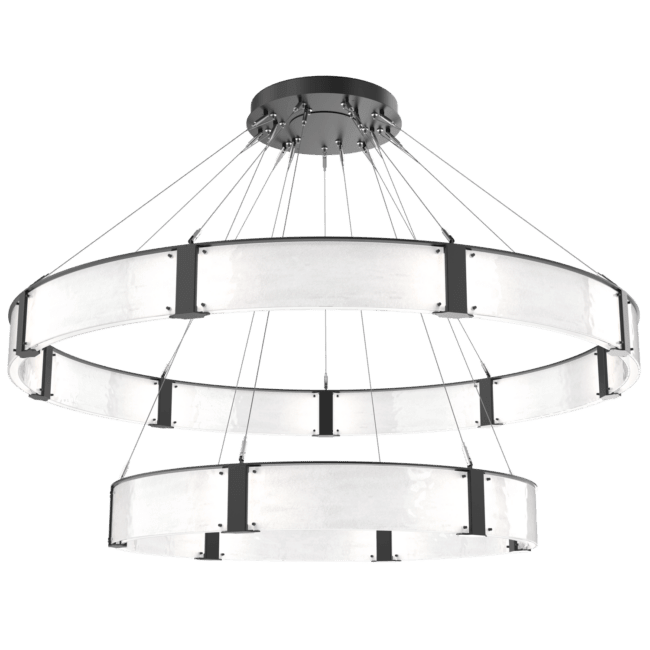 Modern Light Luxury Two-tier Glass Ring Chandelier - Zelno Lighting