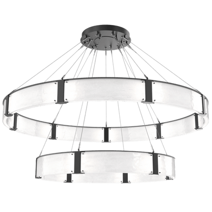 Modern Light Luxury Two-tier Glass Ring Chandelier - Zelno Lighting
