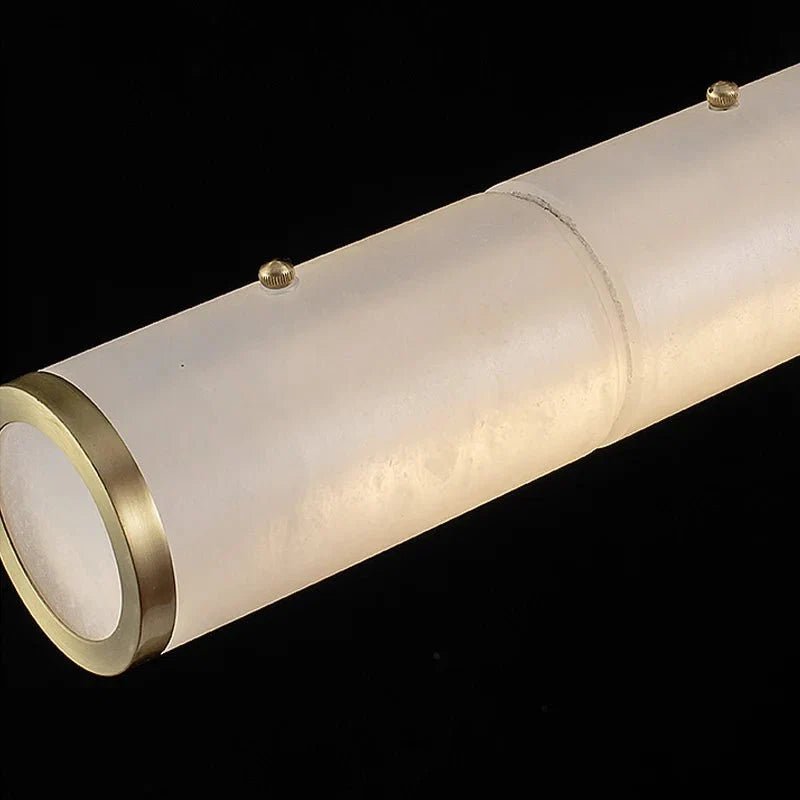 Modern Linear Alabaster Chandelier, Chandelier Over Dining Table - Zelno Lighting